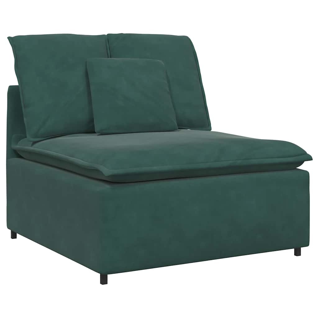 Modulares Sofa mit Kissen Samt Dunkelgrün