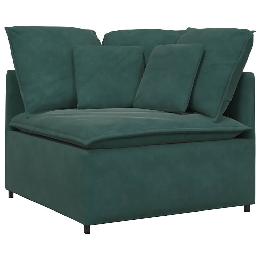 Modulares Sofa mit Kissen Samt Dunkelgrün