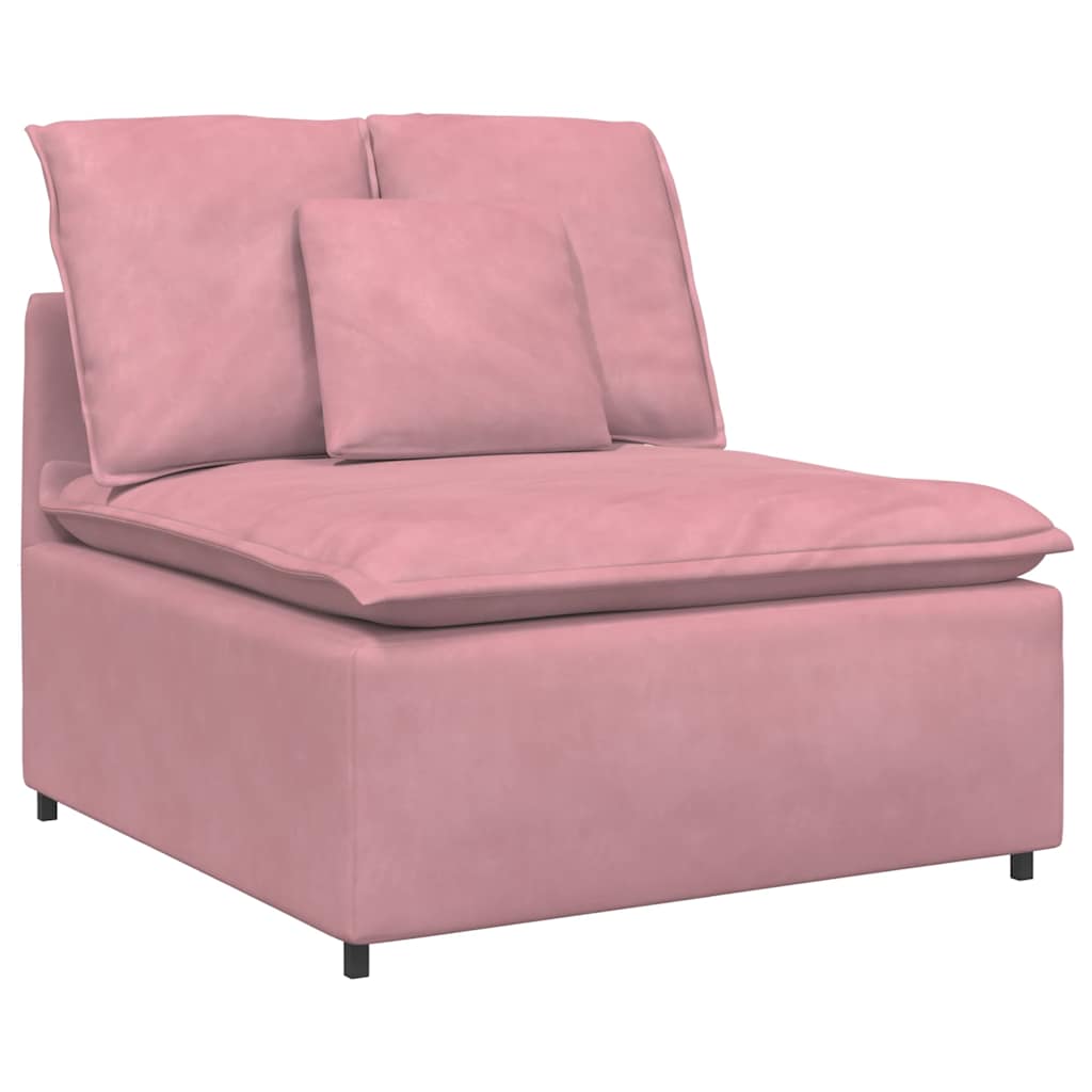 Modulares Sofa mit Kissen Samt Rosa