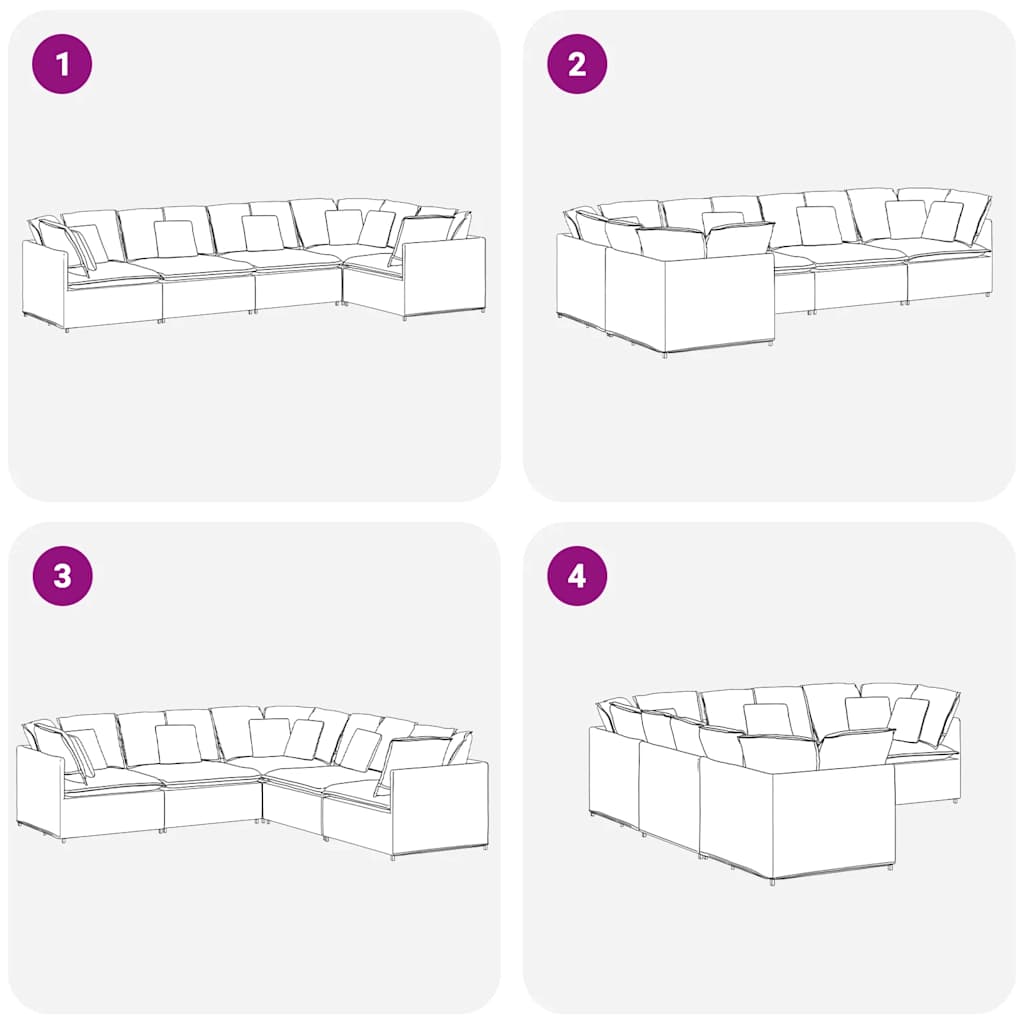 Modulares Sofa mit Kissen Samt Rosa
