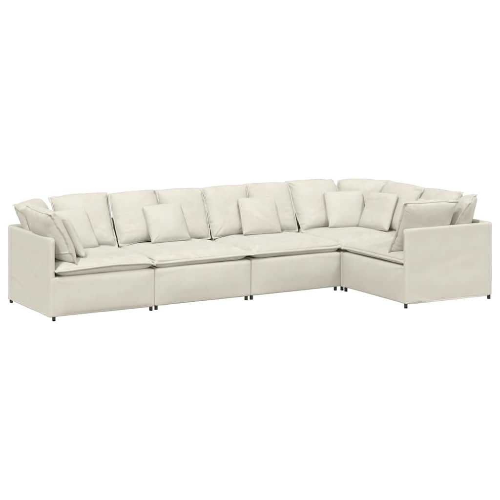 Modulares Sofa mit Kissen Samt Cream