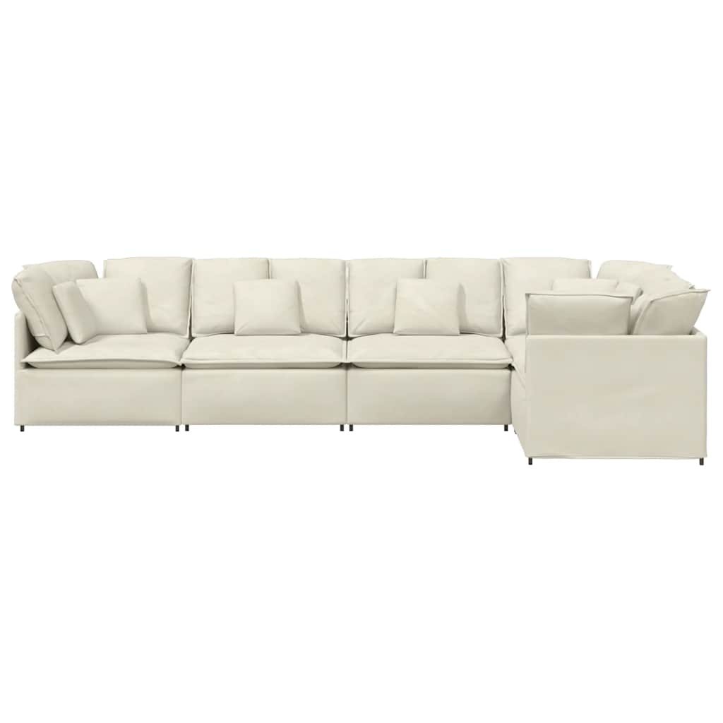 Modulares Sofa mit Kissen Samt Cream