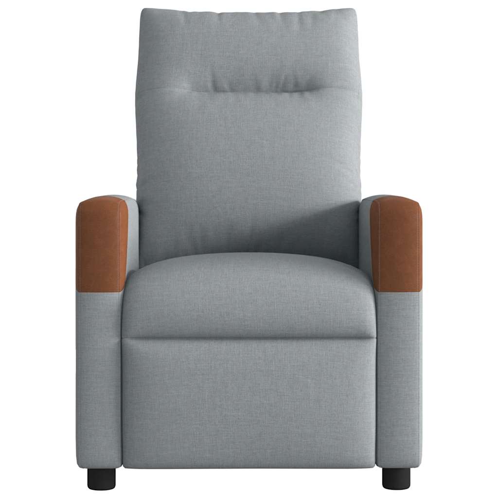 Fauteuil inclinable électrique en tissu gris clair