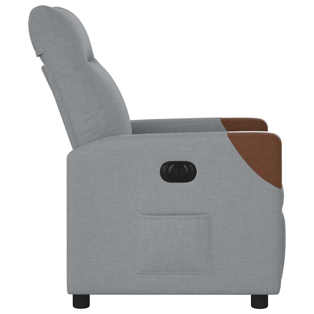 Fauteuil inclinable électrique en tissu gris clair
