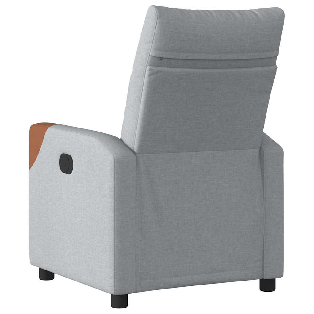 Fauteuil inclinable électrique en tissu gris clair
