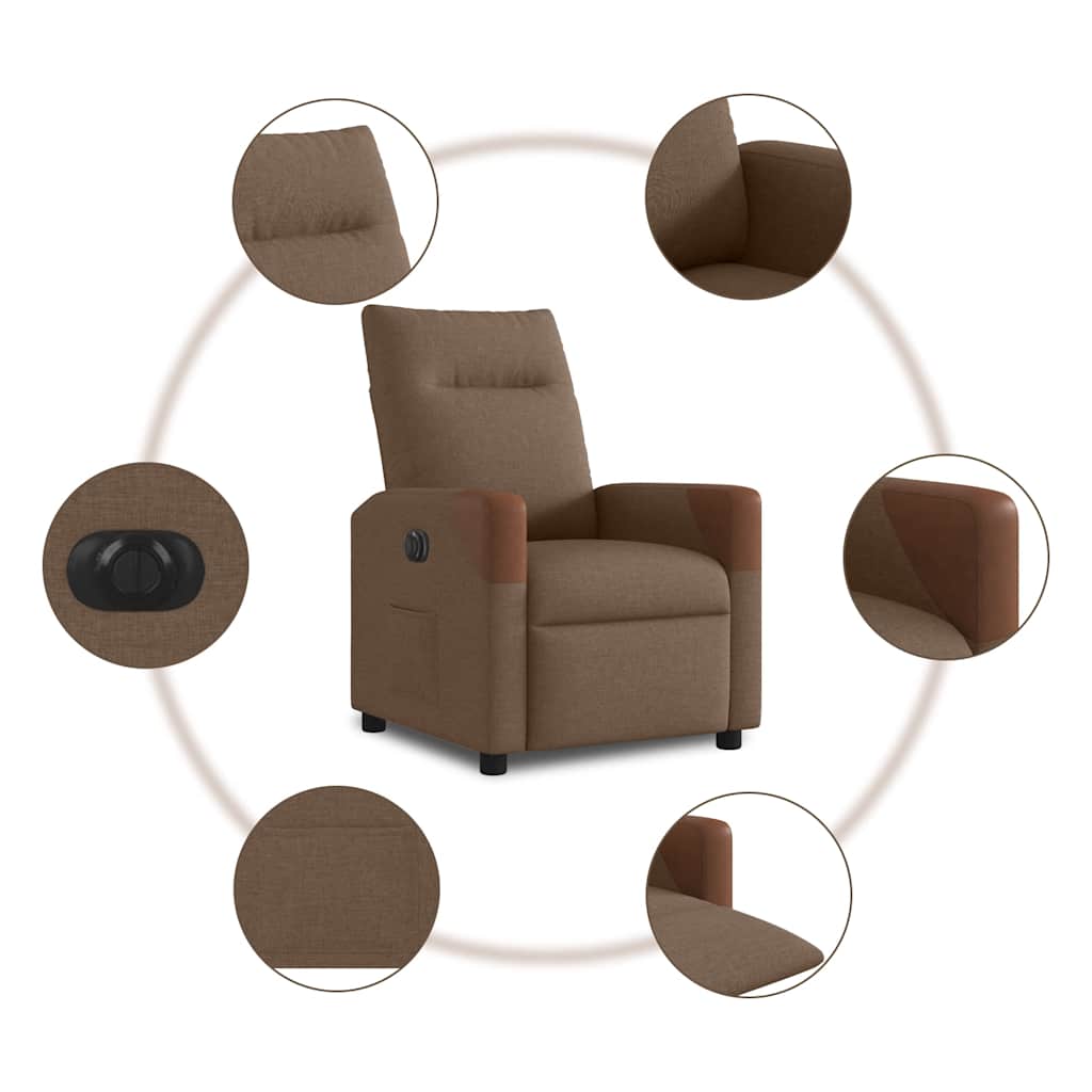 Relaxsessel Elektrisch Braun Stoff