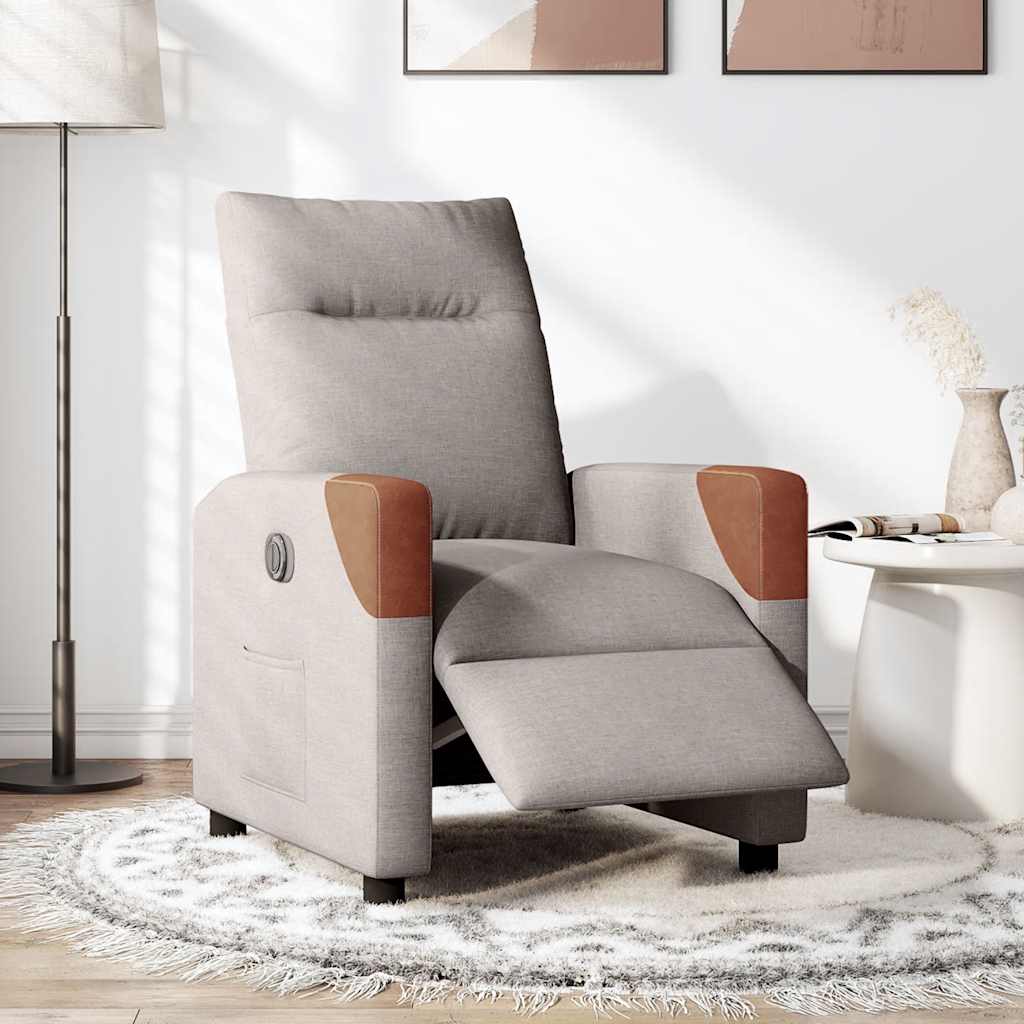 Relaxsessel Elektrisch Taupe Stoff