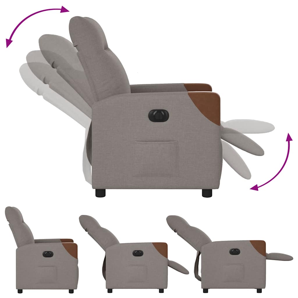 Relaxsessel Elektrisch Taupe Stoff