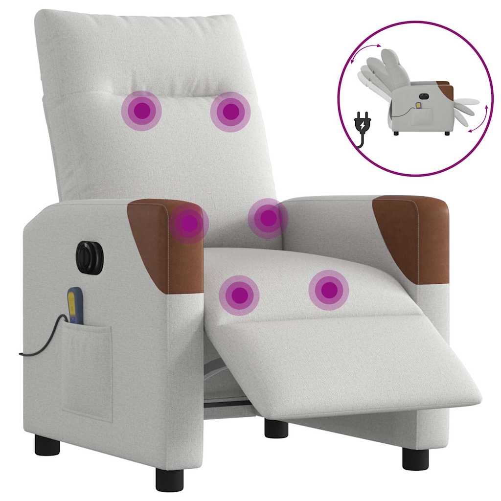 Fauteuil de massage électrique en tissu gris nuage