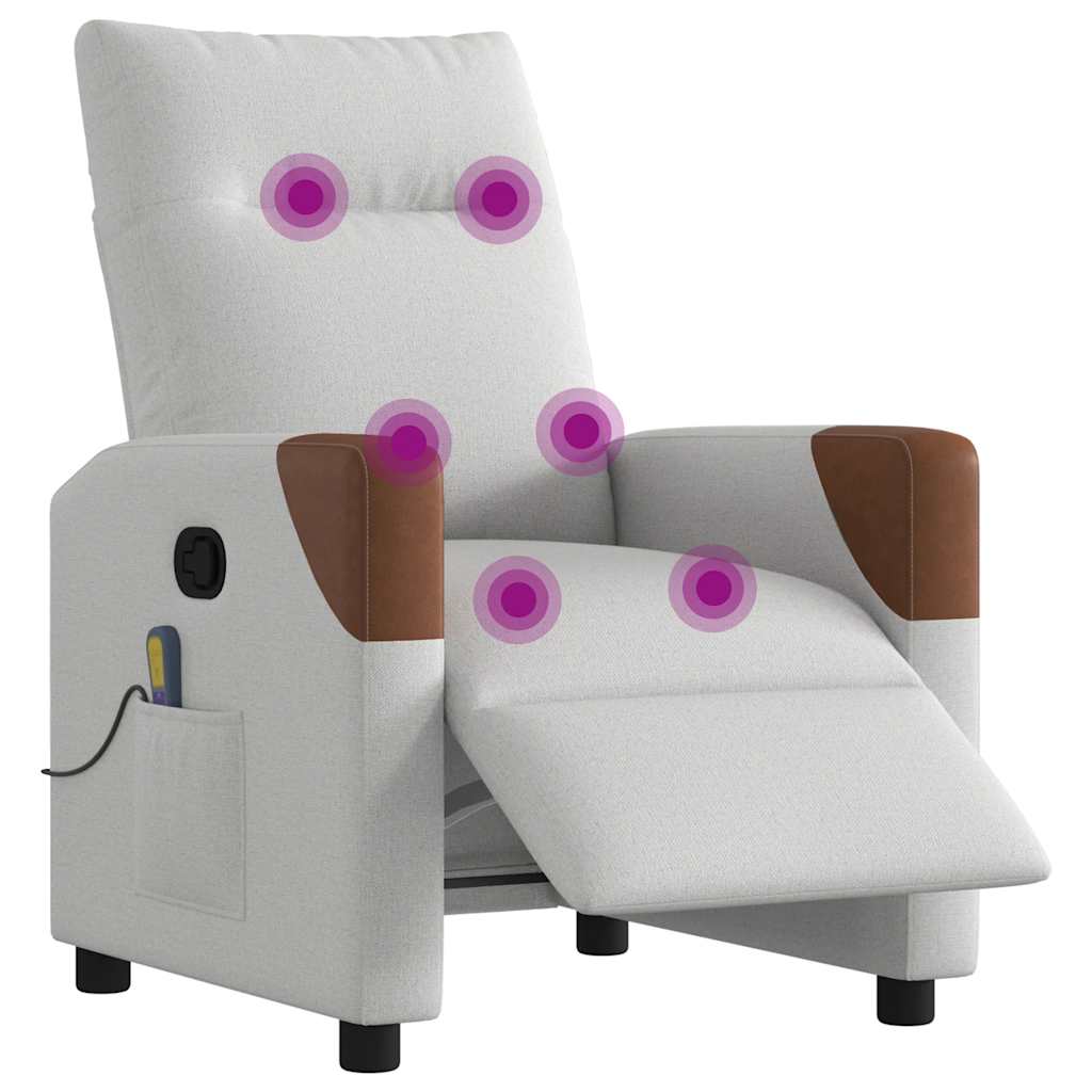 Fauteuil de massage électrique en tissu gris nuage