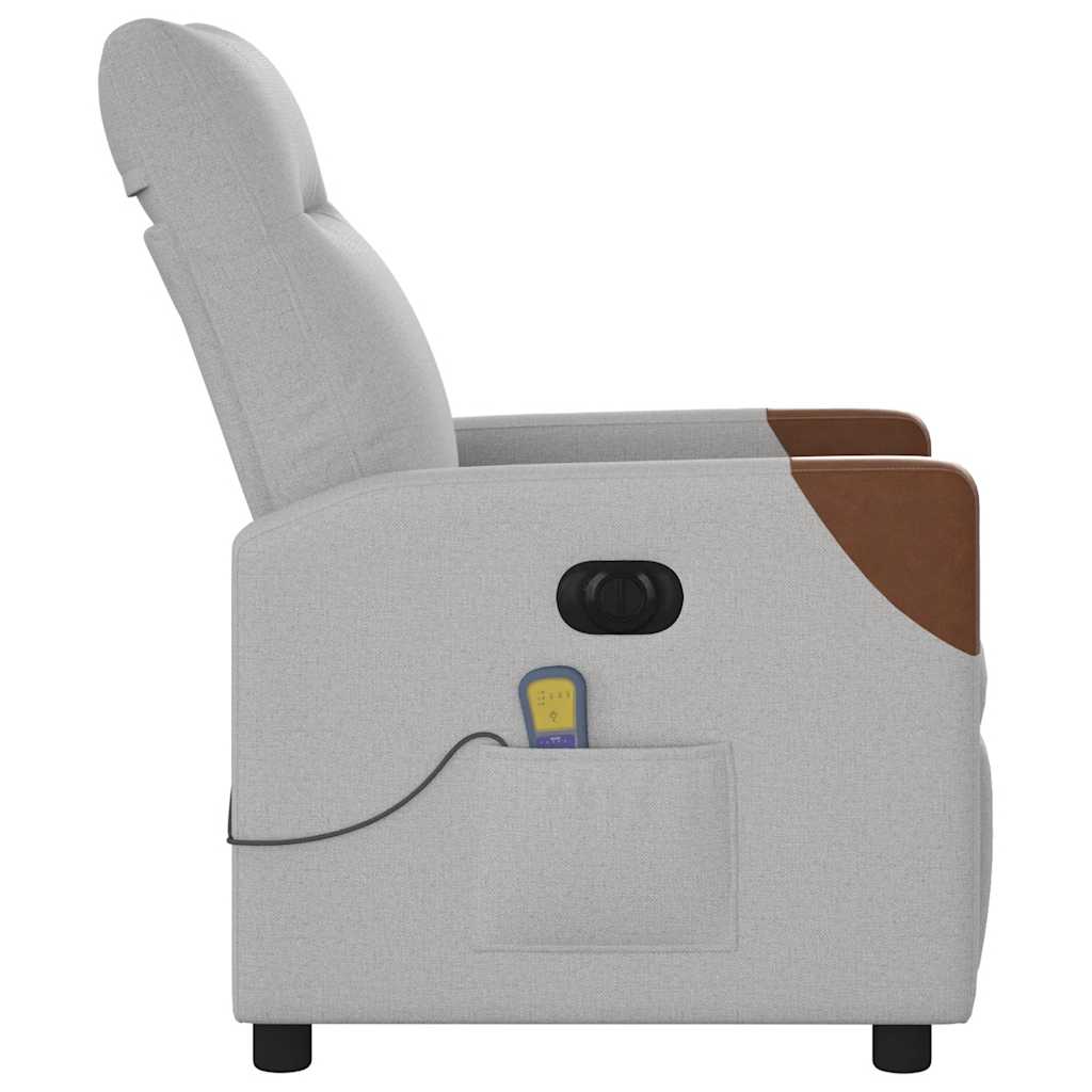 Fauteuil de massage électrique en tissu gris nuage