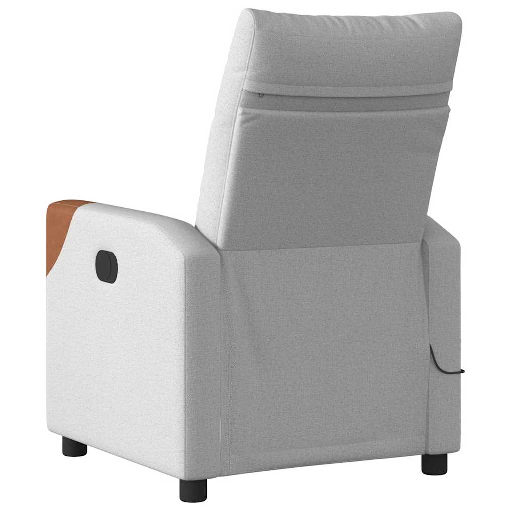 Fauteuil de massage électrique en tissu gris nuage