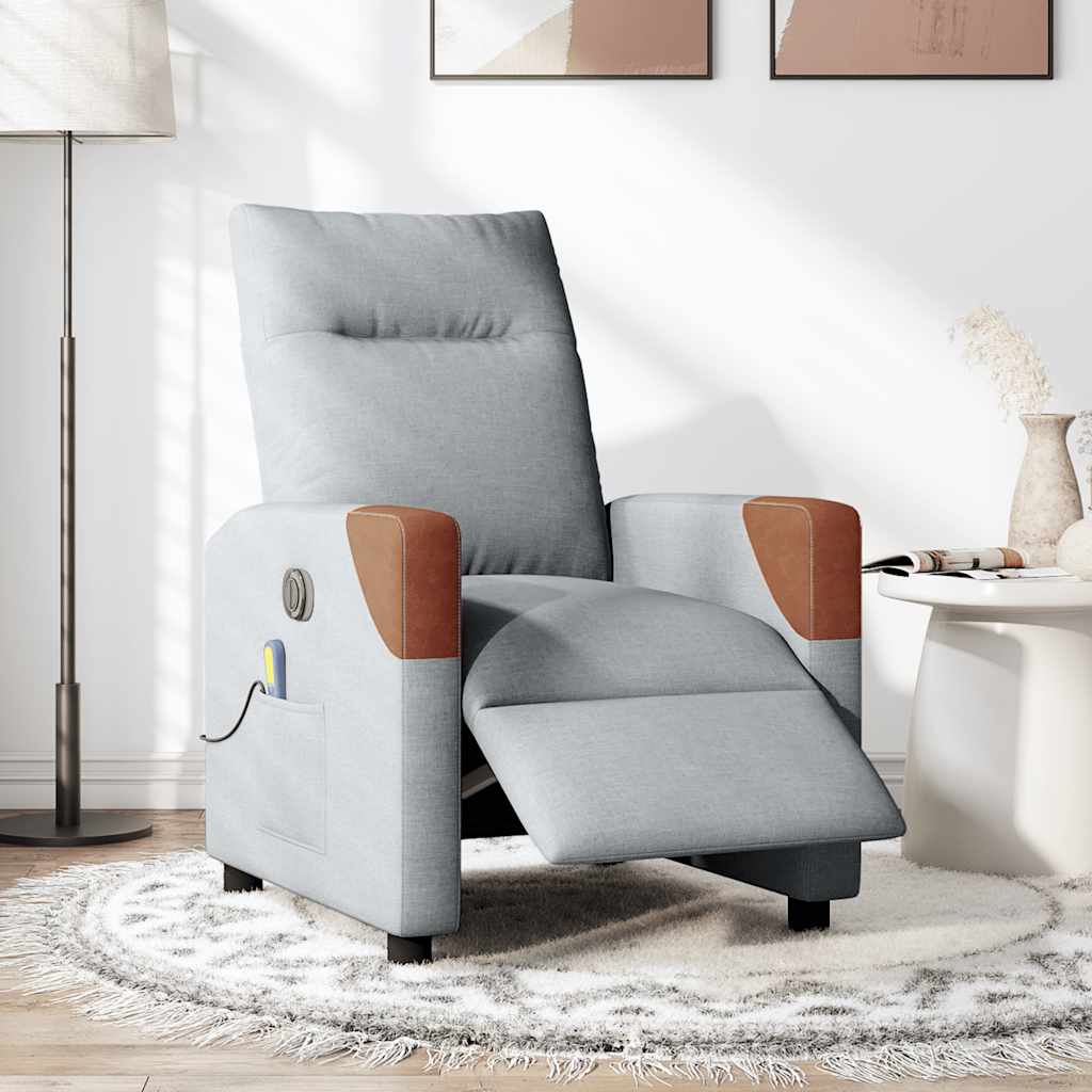 Fauteuil de massage électrique en tissu gris clair