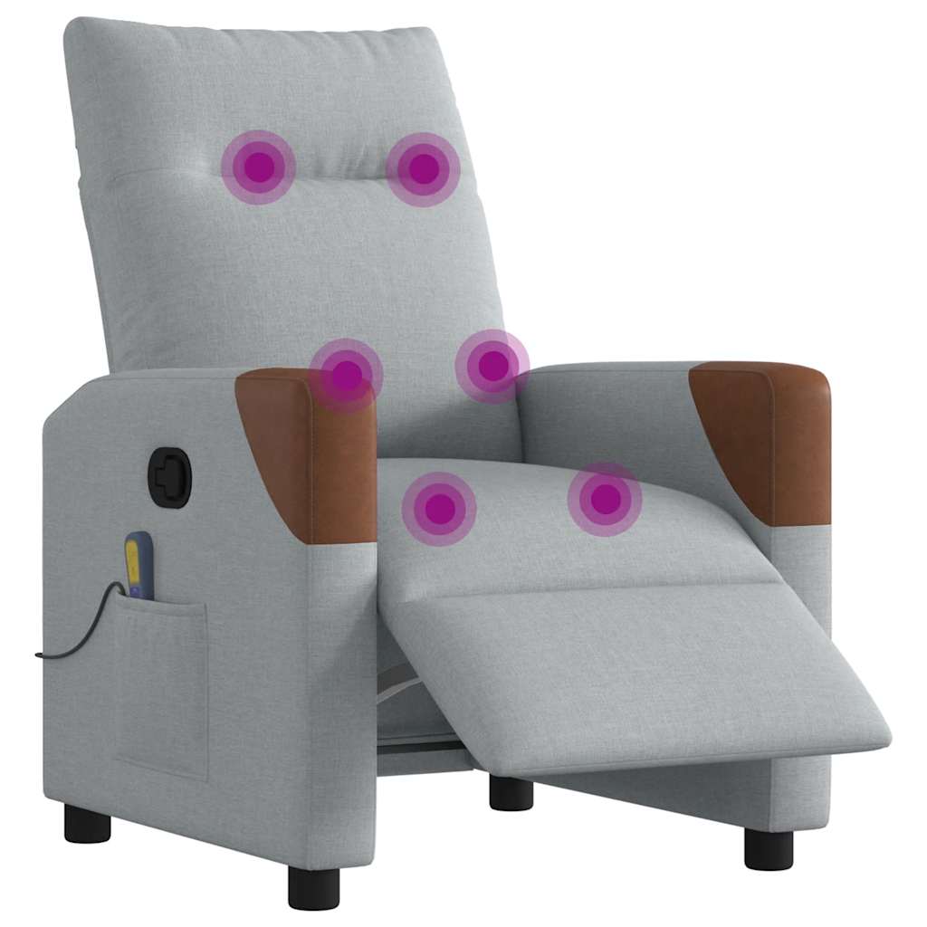 Fauteuil de massage électrique en tissu gris clair