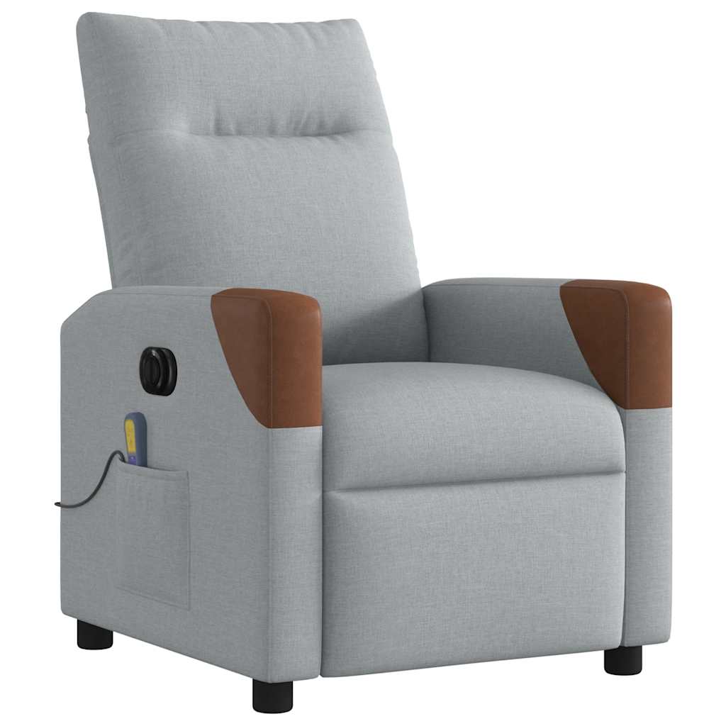 Fauteuil de massage électrique en tissu gris clair