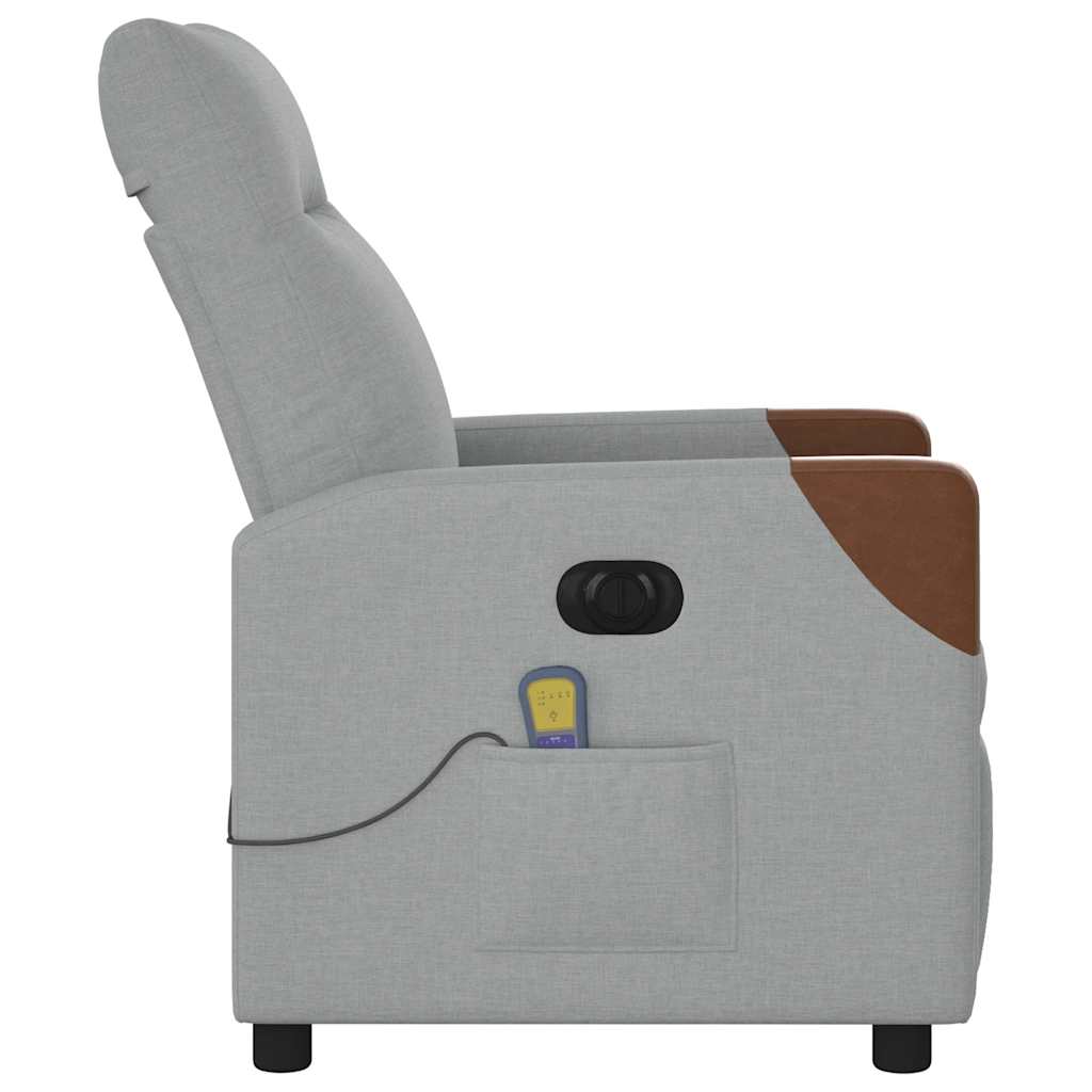 Fauteuil de massage électrique en tissu gris clair