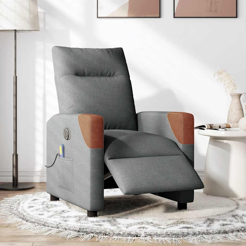 Fauteuil de massage électrique en tissu gris foncé