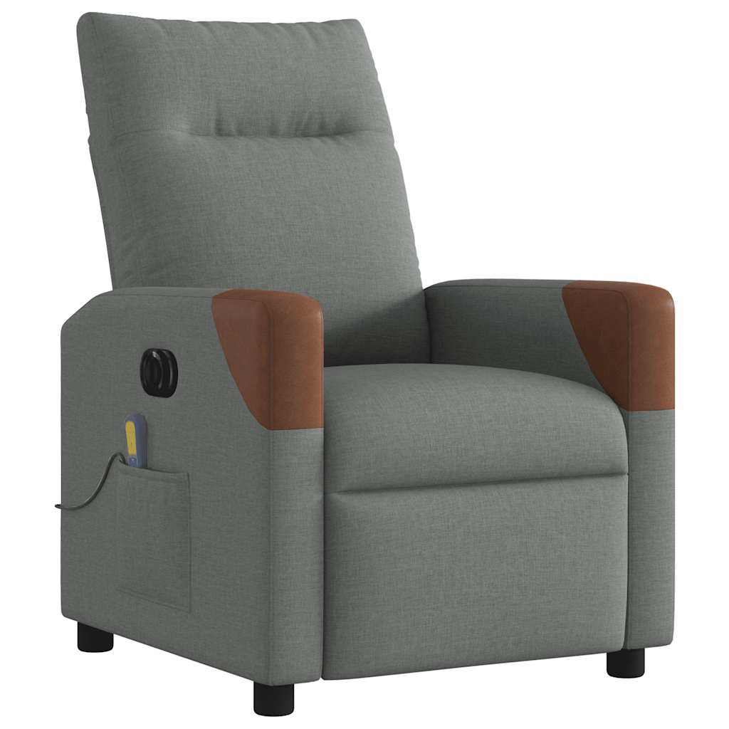 Fauteuil de massage électrique en tissu gris foncé