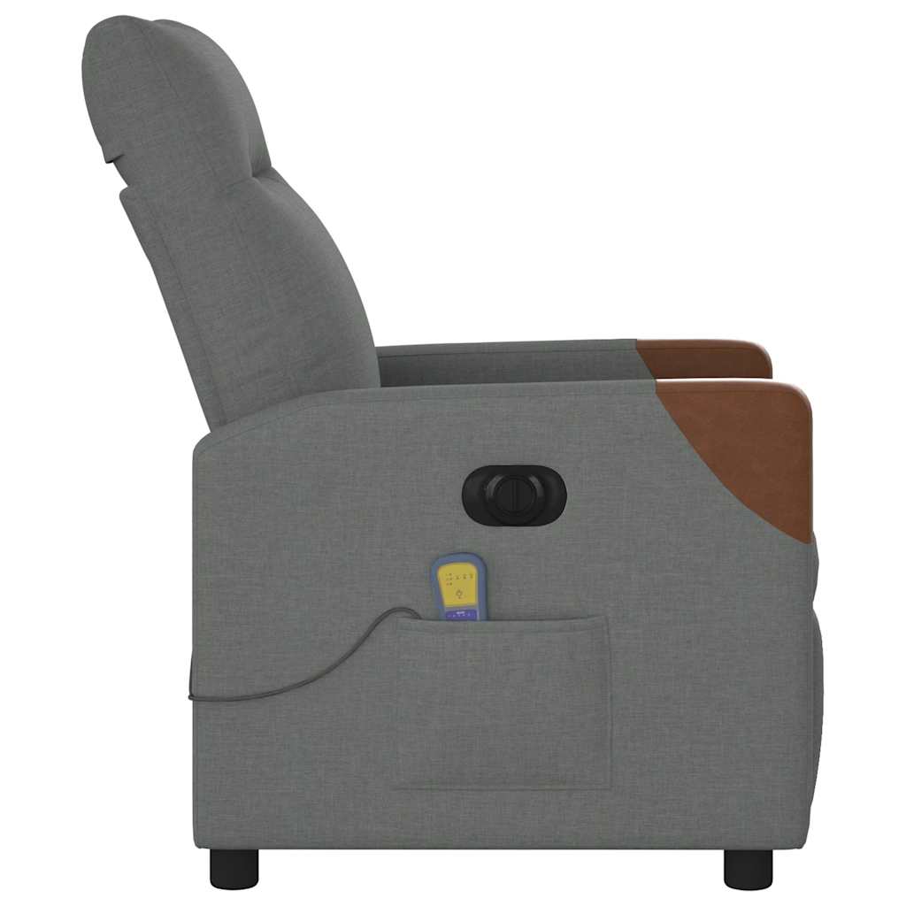 Fauteuil de massage électrique en tissu gris foncé