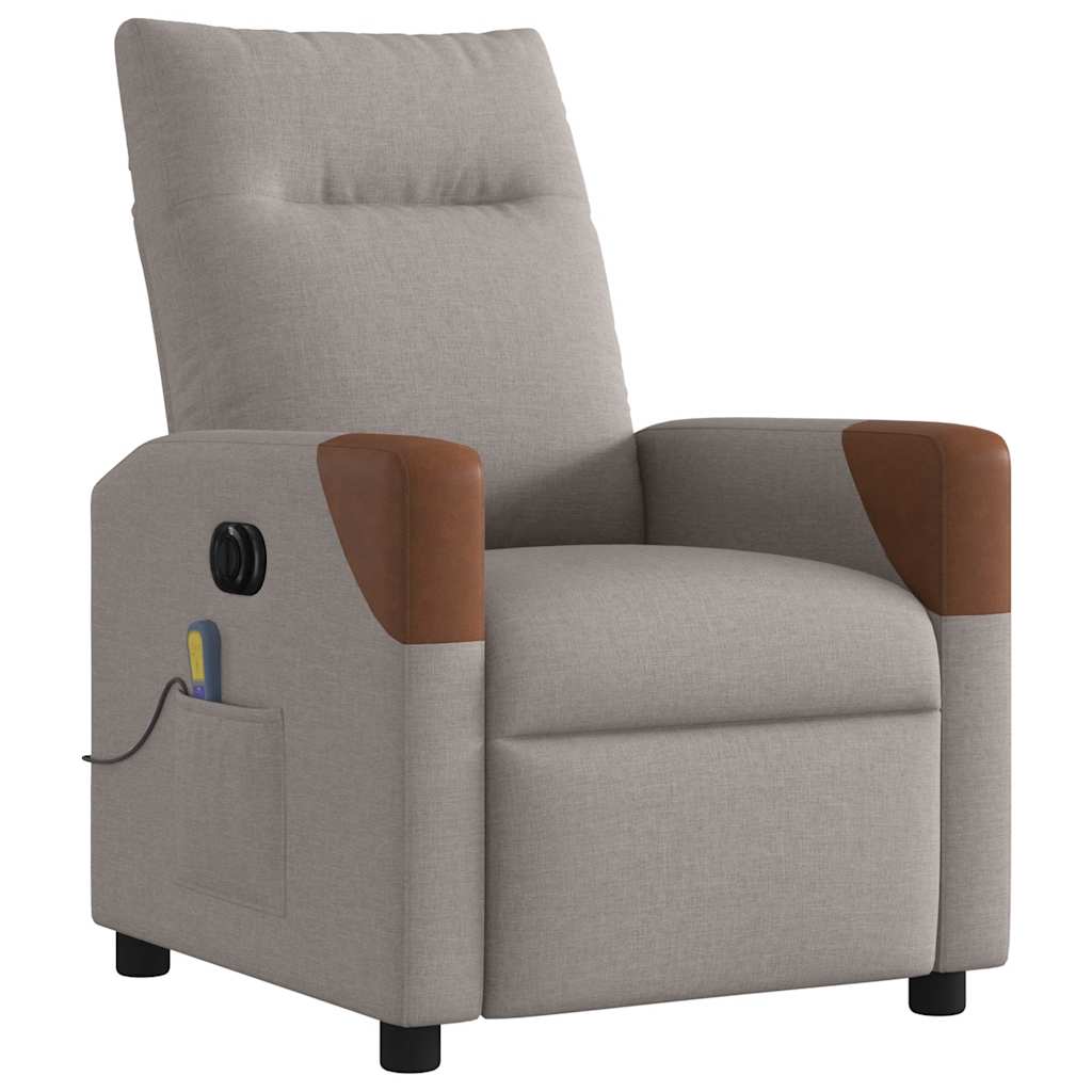 Massagesessel Elektrisch Taupe Stoff