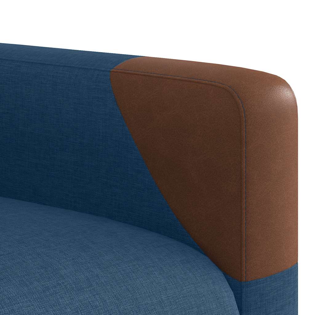 Massagesessel Elektrisch Blau Stoff