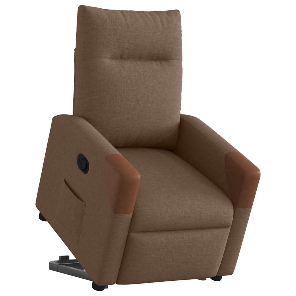 Relaxsessel mit Aufstehhilfe Braun Stoff