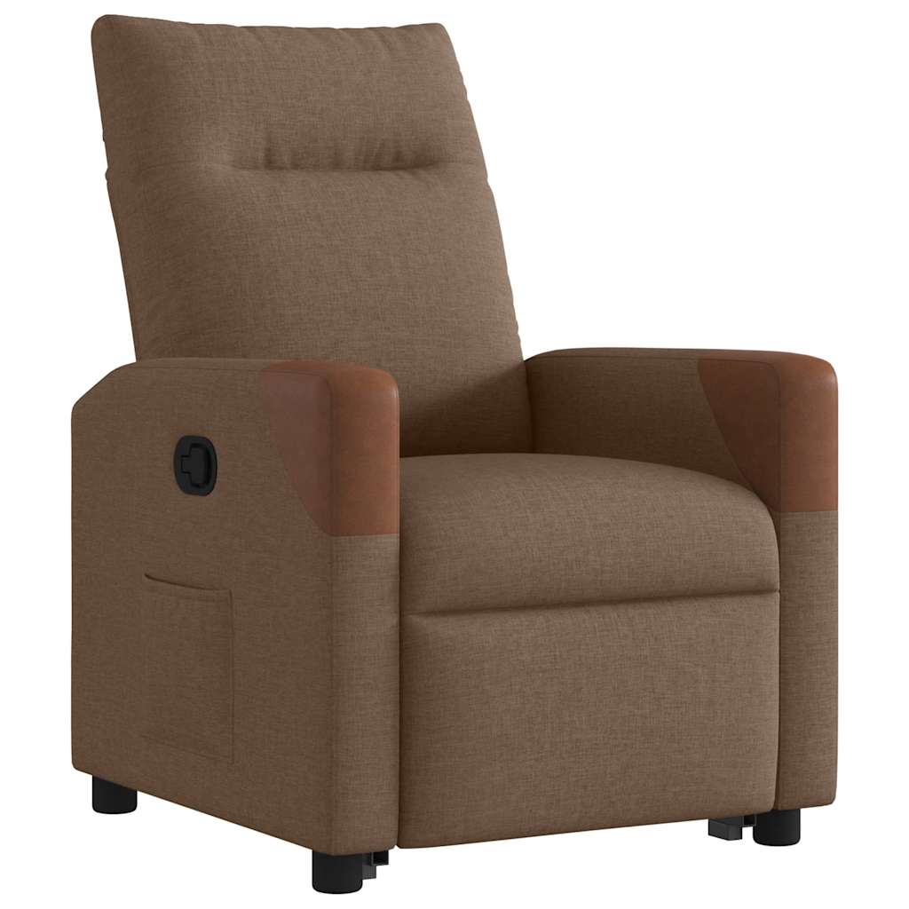 Relaxsessel mit Aufstehhilfe Braun Stoff