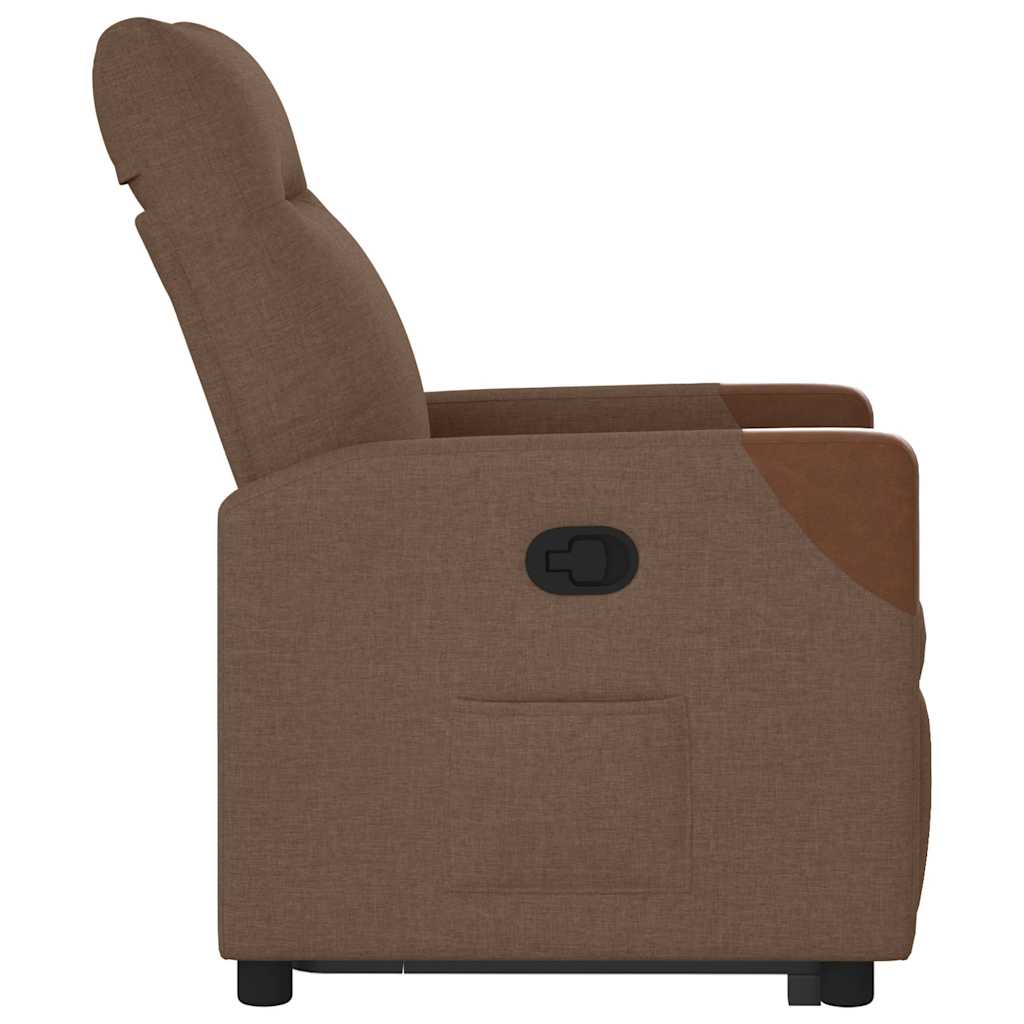 Relaxsessel mit Aufstehhilfe Braun Stoff