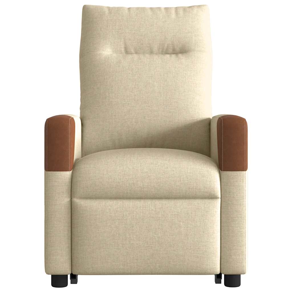 Relaxsessel mit Aufstehhilfe Creme Stoff