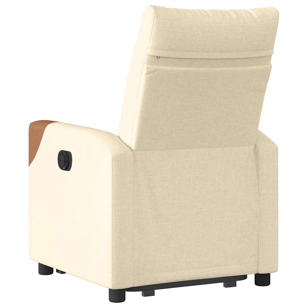 Relaxsessel mit Aufstehhilfe Creme Stoff