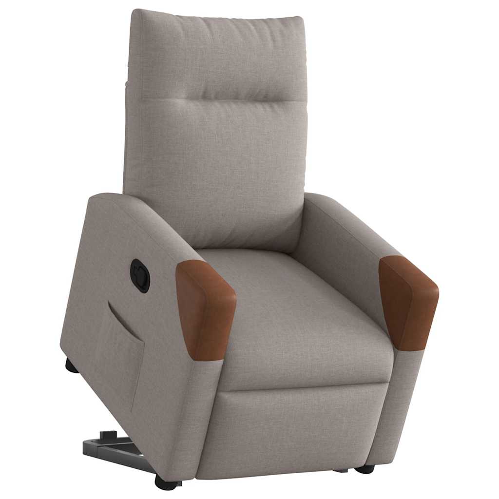 Relaxsessel mit Aufstehhilfe Taupe Stoff