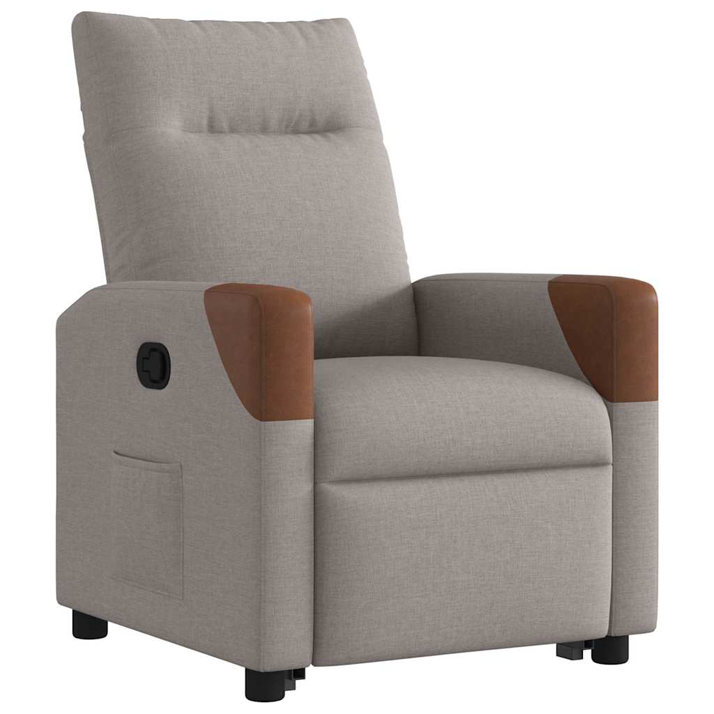 Relaxsessel mit Aufstehhilfe Taupe Stoff