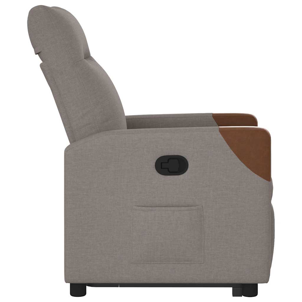 Relaxsessel mit Aufstehhilfe Taupe Stoff