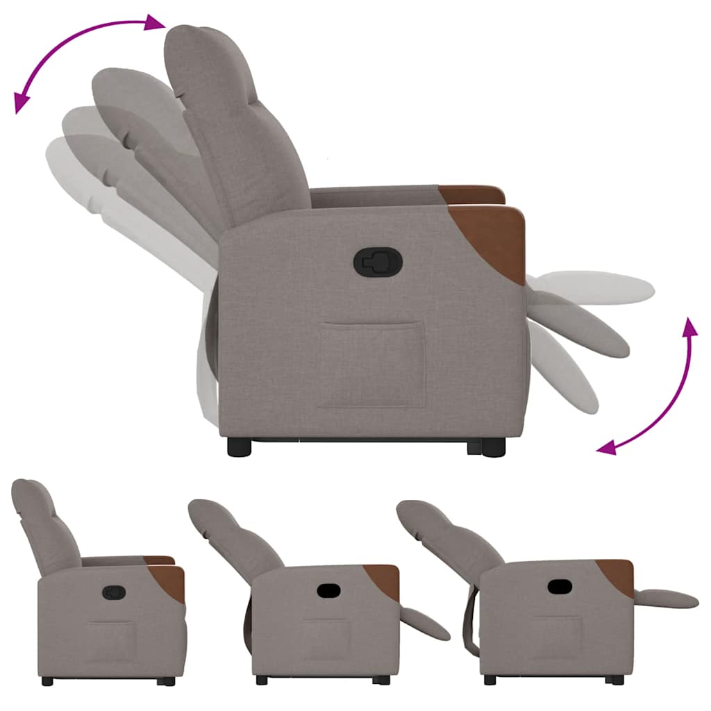 Relaxsessel mit Aufstehhilfe Taupe Stoff