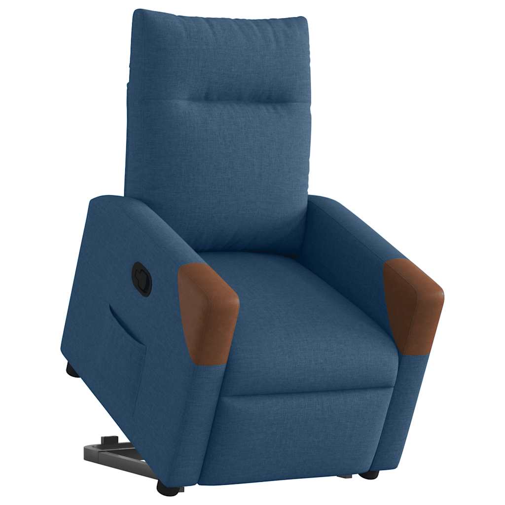 Relaxsessel mit Aufstehhilfe Blau Stoff