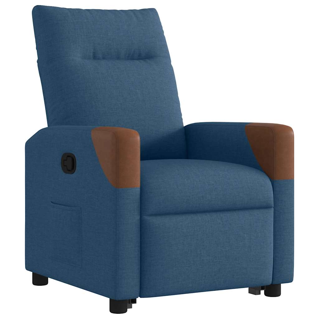 Relaxsessel mit Aufstehhilfe Blau Stoff