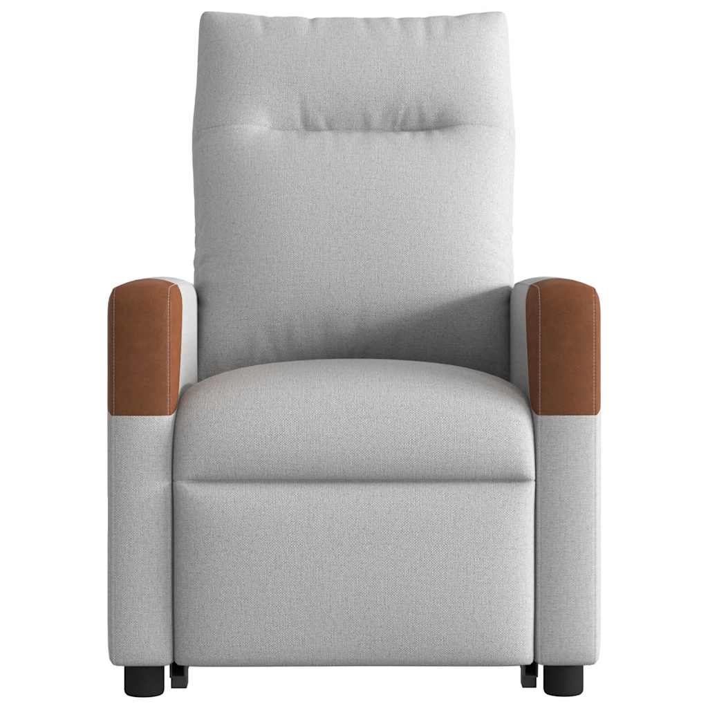 Fauteuil de massage avec aide à la verticalisation en tissu gris nuage