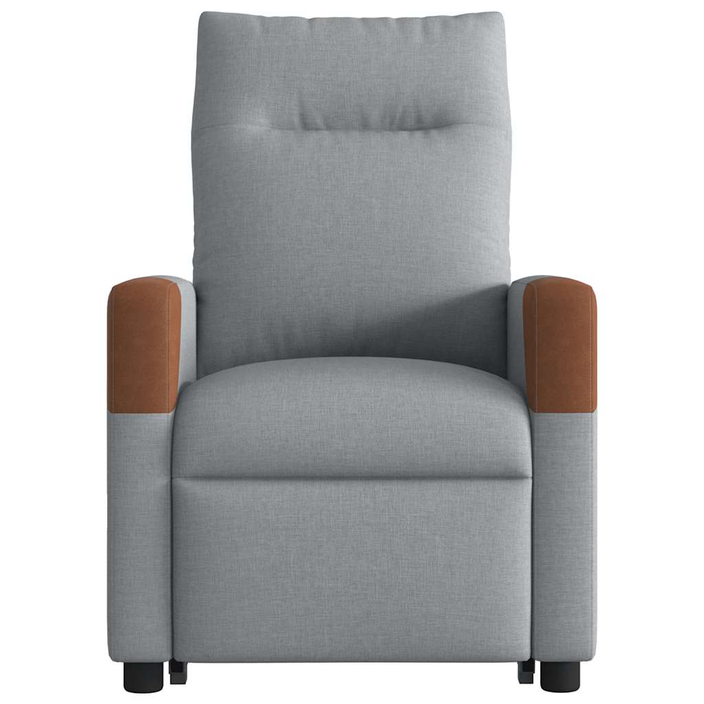 Fauteuil de massage avec aide à la verticalisation en tissu gris clair