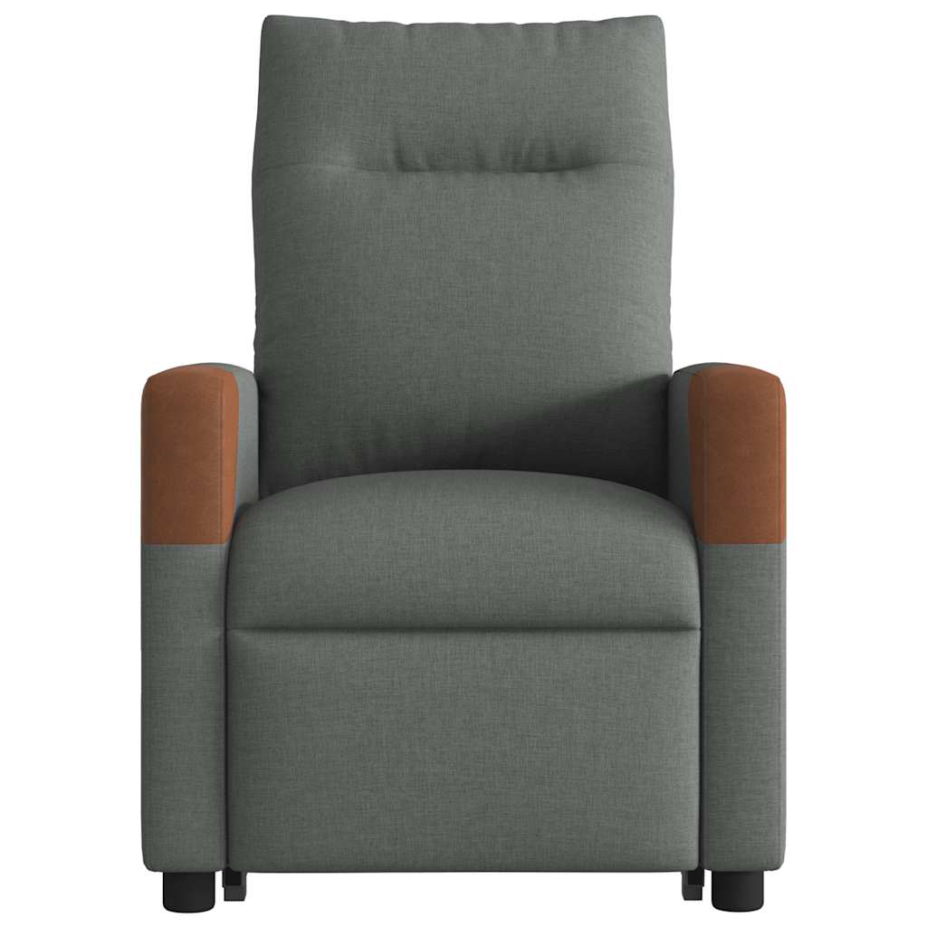 Fauteuil de massage avec aide au verticalisation en tissu gris foncé