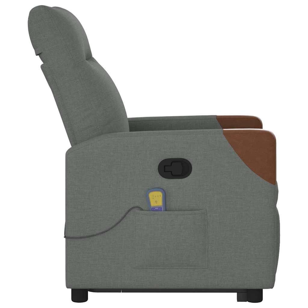 Fauteuil de massage avec aide au verticalisation en tissu gris foncé