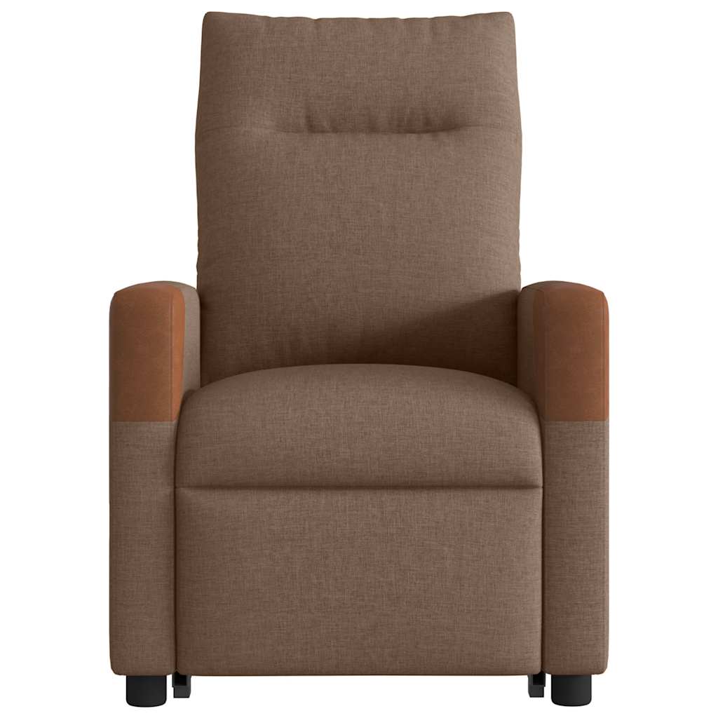 Massagesessel mit Aufstehhilfe Braun Stoff