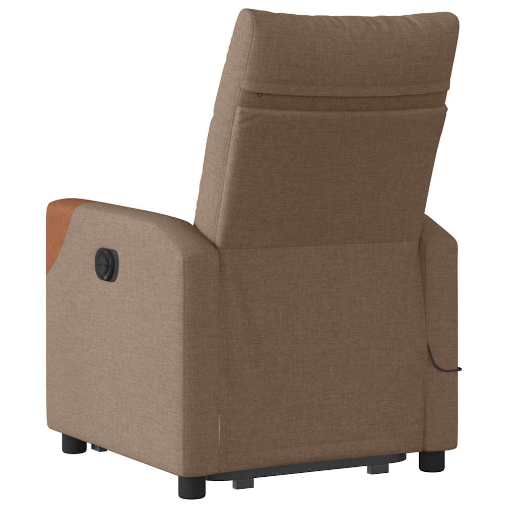 Massagesessel mit Aufstehhilfe Braun Stoff