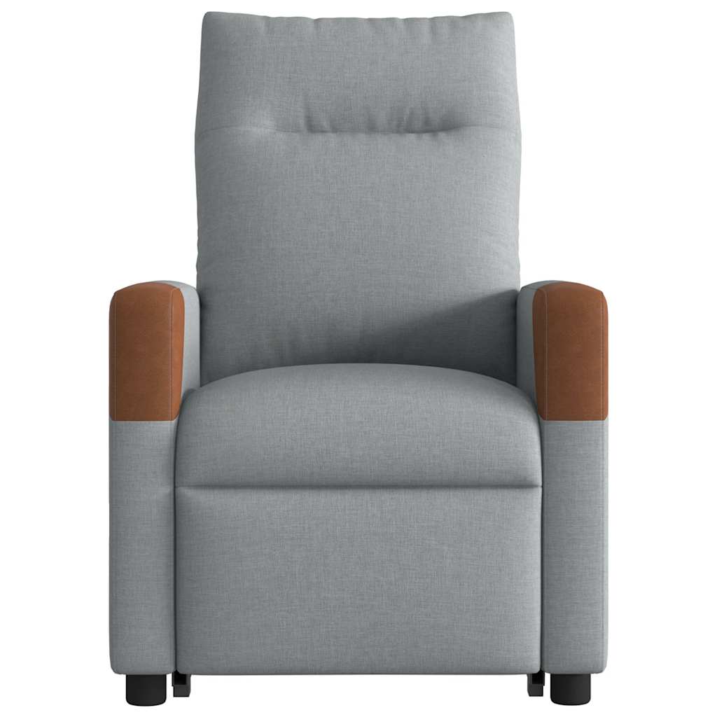 Fauteuil relax avec releveur électrique en tissu gris clair