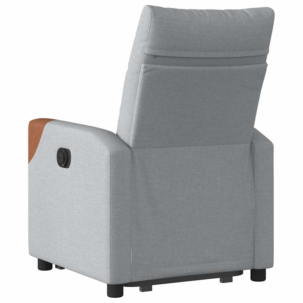 Fauteuil relax avec releveur électrique en tissu gris clair