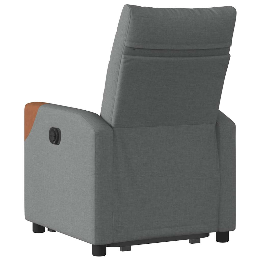 Relaxsessel mit Aufstehhilfe Elektrisch Dunkelgrau Stoff