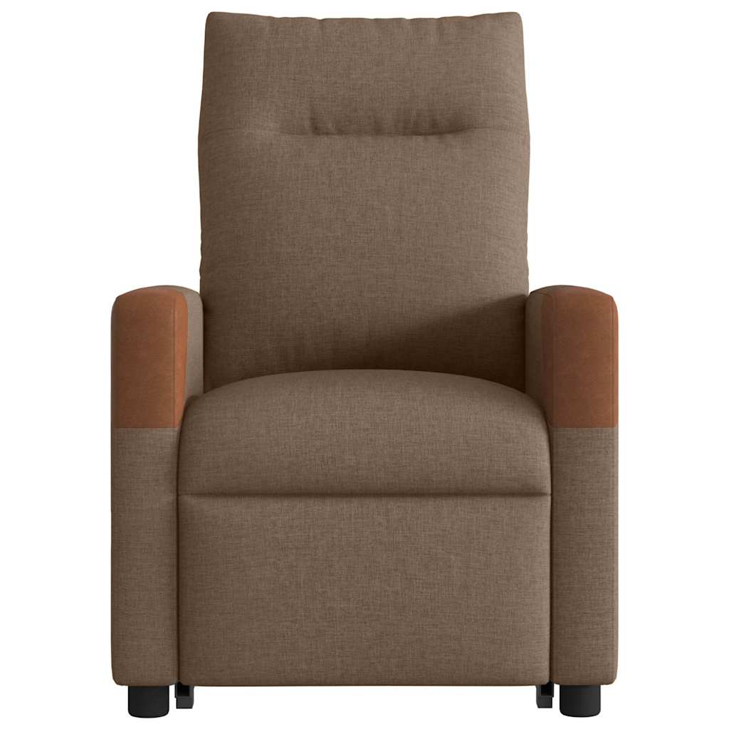 Relaxsessel mit Aufstehhilfe Elektrisch Braun Stoff