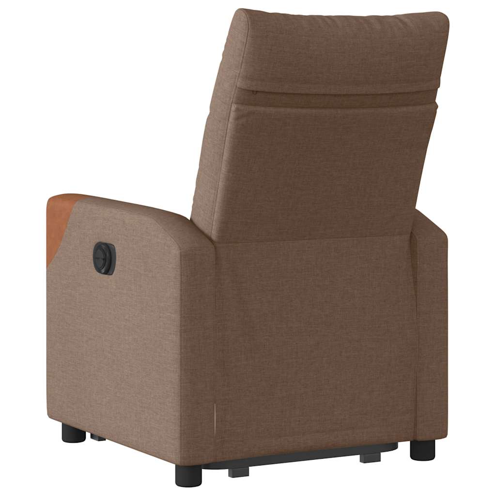Relaxsessel mit Aufstehhilfe Elektrisch Braun Stoff