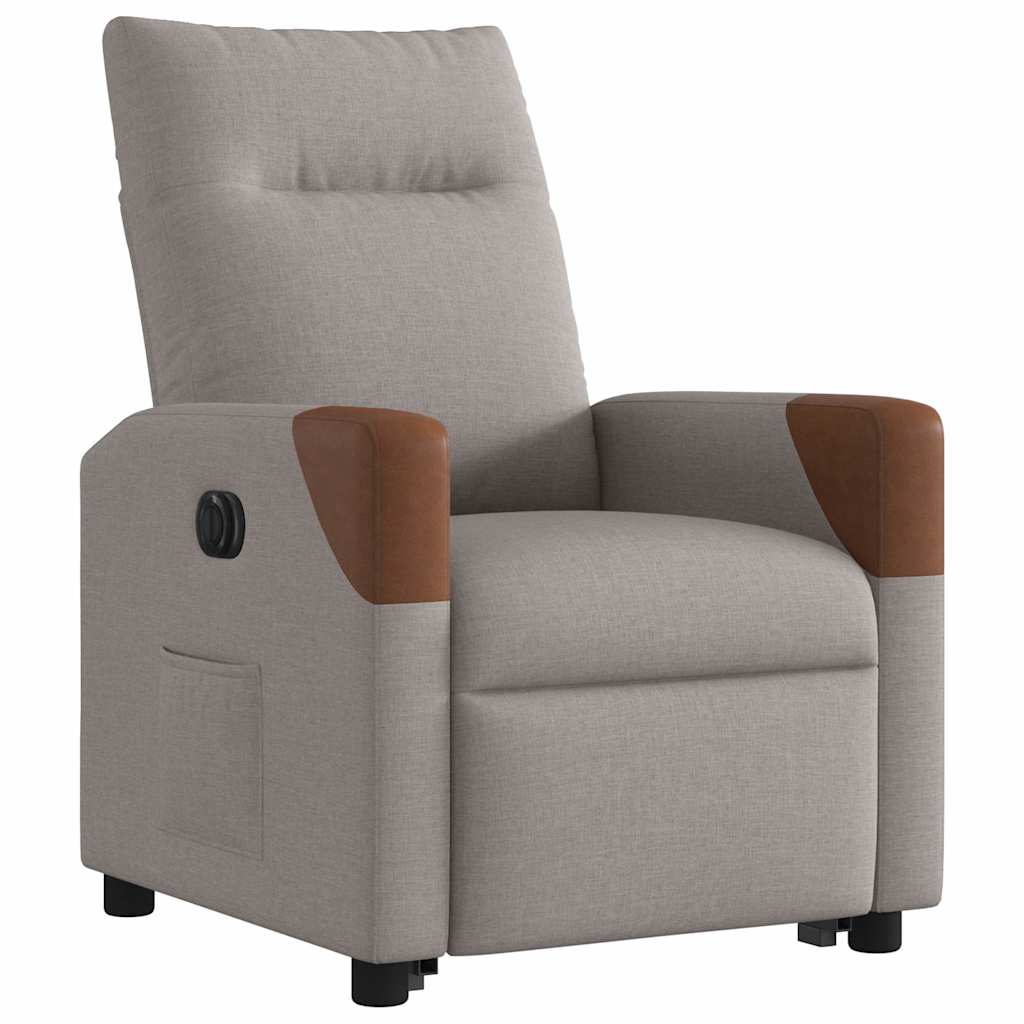 Relaxsessel mit Aufstehhilfe Elektrisch Taupe Stoff