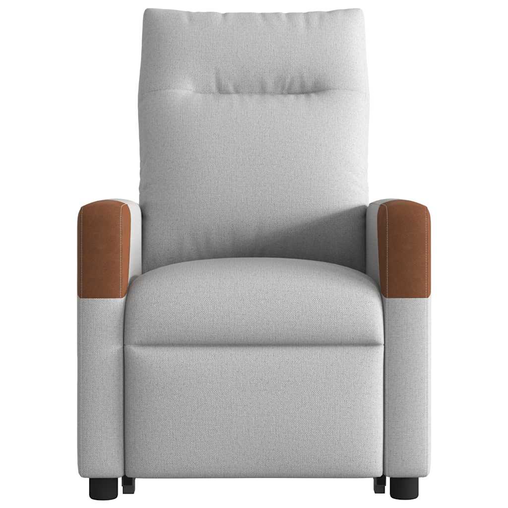 Fauteuil de massage avec aide électrique au verticalisation, tissu gris nuage