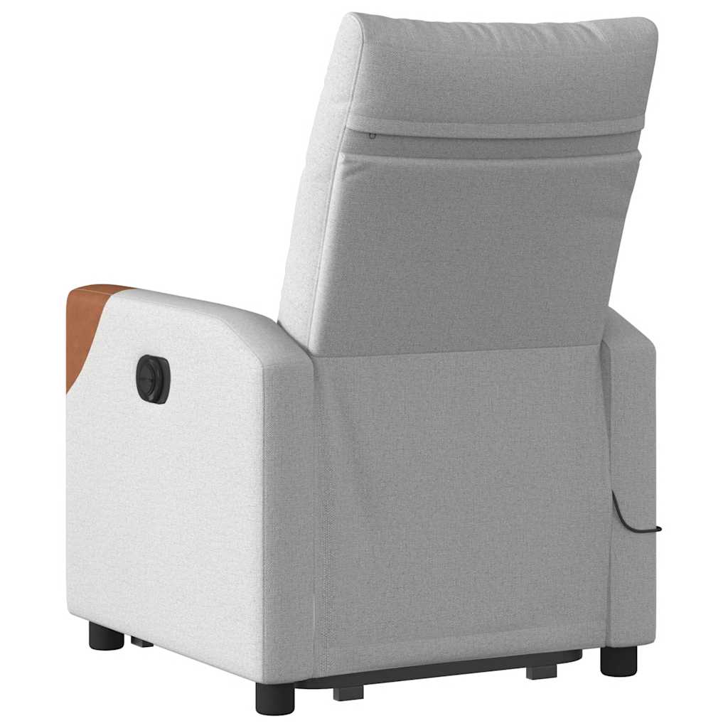 Fauteuil de massage avec aide électrique au verticalisation, tissu gris nuage